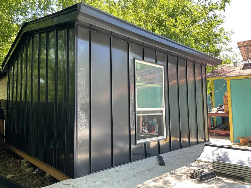 Black standing seam metal wall panels for Metal Roof Installation in Laurel